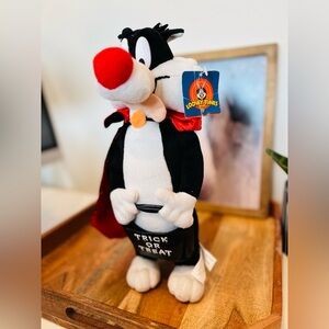 Vintage Looney Tunes- Sylvester 2002 Stuffed Animal Trick Or Treat 14” NWT